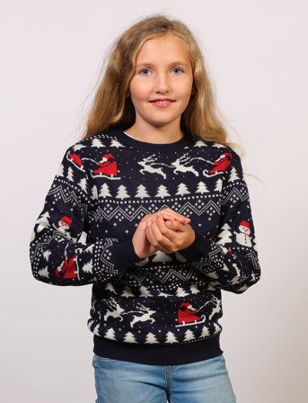Happy Seasons The Stylish Christmas Jumper Navy - Blue - 98-104