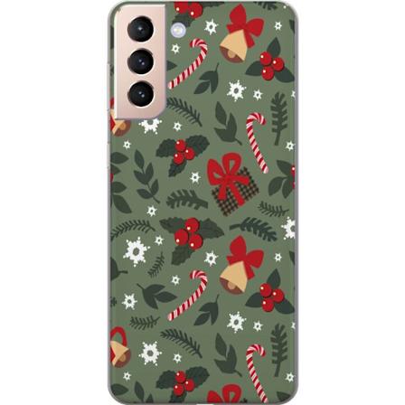 Samsung Galaxy S21 Gjennomsiktig deksel God Jul mønster
