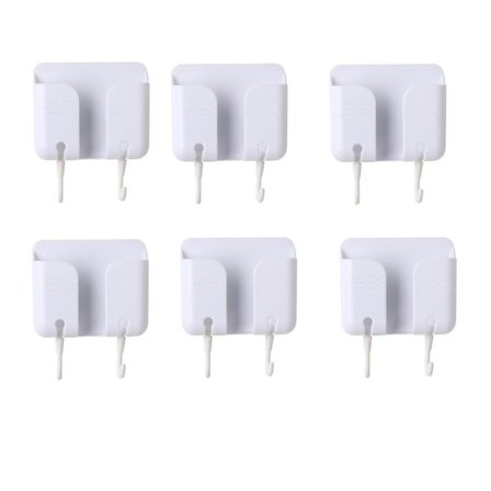 6 stk. vægmonterede telefonholdere, klæbende mobiltelefonholder til B