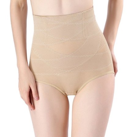 Kvinnors rumphöjare Shapewear Hög midja Dubbel magkontroll Panty Midjetränare Body Shaper --- Komplexion (Storlek L)
