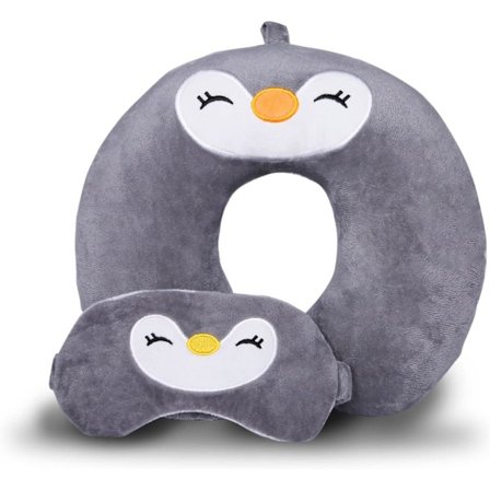 Grå, Resepudde, Resepudde för Barn, Söt Nackkudde för Resor