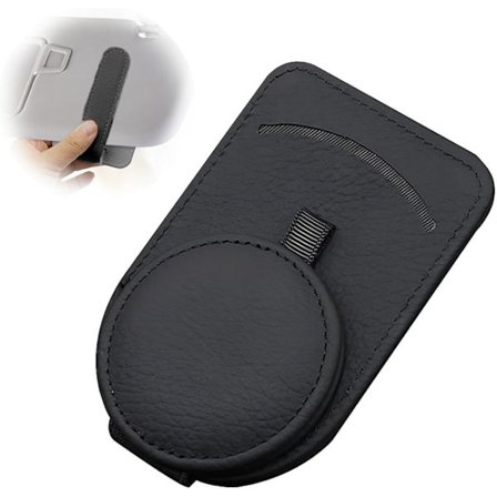 Bilbrilleholder, bilvisirbrilleholderklips solbrilleholder, bilbrillehenger kompatibel bil solskjerm interiør universelt tilbehør (svart)