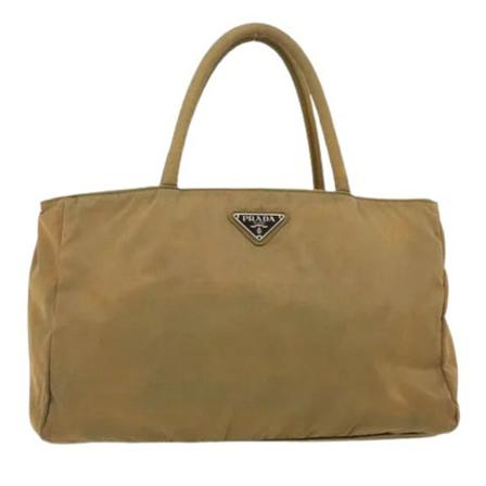 Prada Vintage Pre-owned Nylon handvskor brun, Dam Vintage Väskor, Dam, Storlek: ONE SIZE
