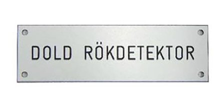 Calectro SK.DOLD Indikeringsskylt "dold rökdetektor", Ventilation