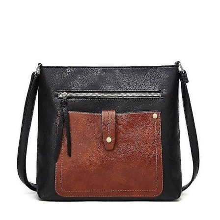 Axelväska Crossbody Läder Fyrkantig Väska Enkel Mode Dam