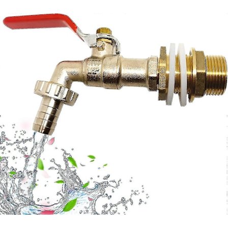 1000l Tankran, Vattenuppsamlare Kran 1/2" (13mm) Tankadapter Kran, ibc Dräneringstank Adapter För Kran, mässingskran För Ibc