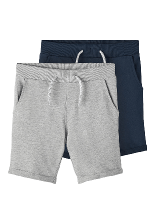 Name It NKMVERMO 2P LONG SWE SHORTS Herr Grå 146
