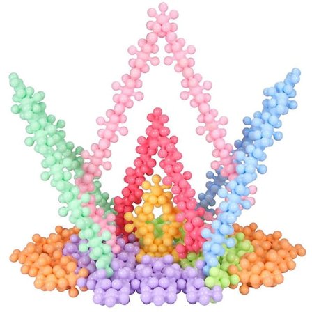 Byggeklosser for barn, pedagogiske leker, STEM-leker, byggesett med skiver, sammenlåsbare solide plastblokker for førskolebarn (120 små korn)