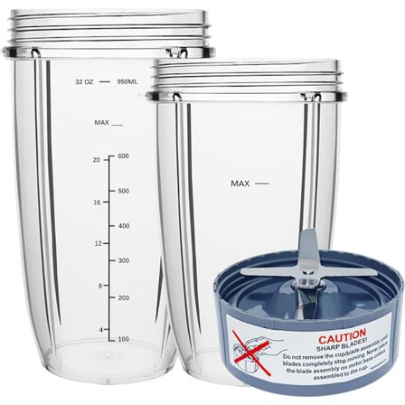 Reservdelar för Nutribullet blender, 94 cl & 71 cl-muggar med ersättningsblad (3 st)