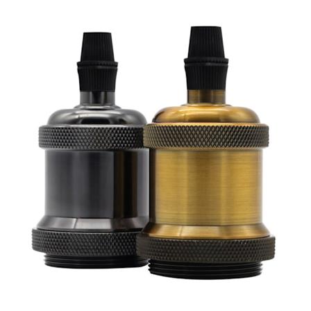 Retro lampeholder Antik lampeholder e26/e27 Anodisert aluminium sokkellampe