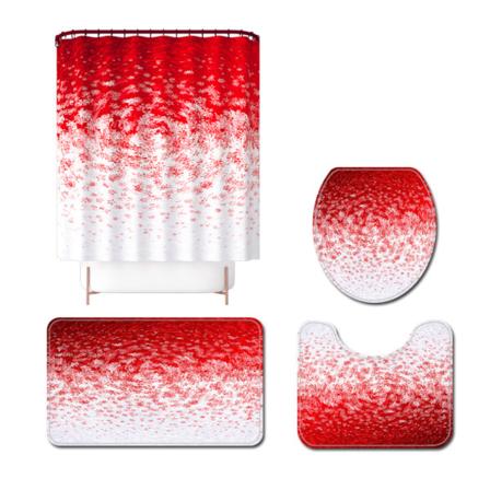Elements Christmas Gradient Snowflake Print Suihkuverhojen set , neljä osaa, A02,