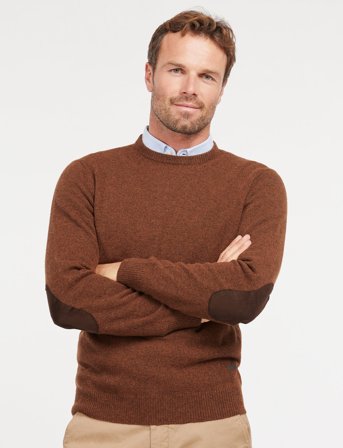 Barbour Barbour Essential Patch Crew Neck Sweater - Brown - XL