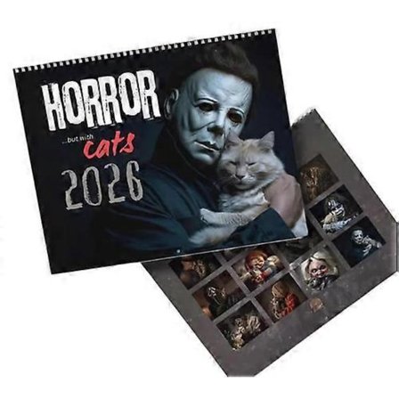 2026 Halloween Horrorfilm & Katte Vægkalender, Horror-tema Kattekalender