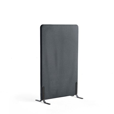 Skjermvegg ZONE, H1360 B800 T46 mm, stoff Rivet, svarte ben, antrasit