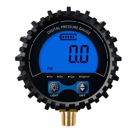 Digital trykkmåler 0-200 Psi/Kpa/Bar/kgf cm² Bunnmontering LED-lys