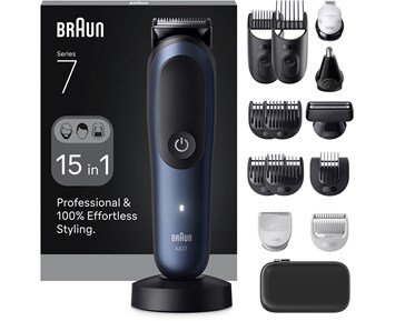 Braun-Styler AIO 7580 Black / Deep Blue-15-i-1 trimmer for ansikt, hode og kropp-Personal care - men-Multitrimmere