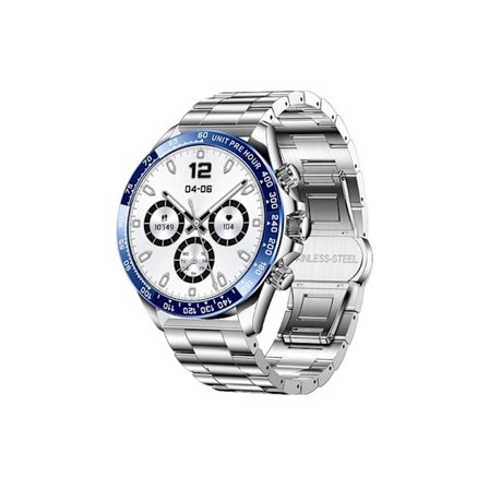 Smartwatch med Bluetooth-samtal, roterande knapp, pulsmätning och blodtrycksmätning, silver