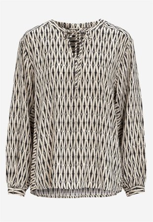 Freequent - Jacquardvävd blus - svart / beige / mönstrad - för damer - XL (44) - Cellbes