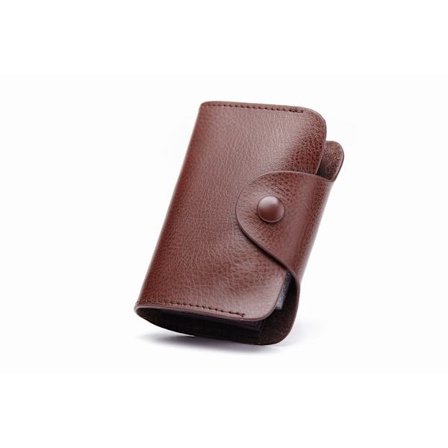 RFID kortholder i ekte lær - i 4 farger Mørkbrun