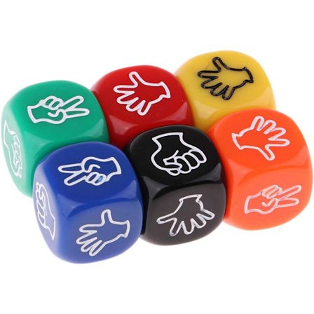 6 terninger gjettespill i forskjellige farger 6-sidige terninger for spill,