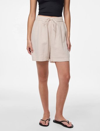 Pieces Pcsastina Hw Shorts Wvn Bc - Beige - XS