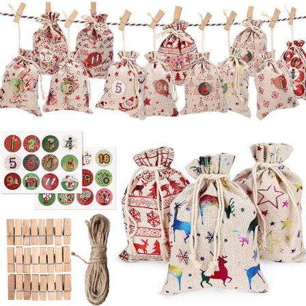 24 adventskalendere for å fylle julegaver poser stoffposer_paris