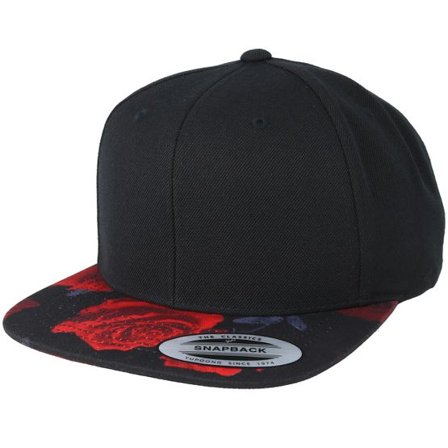 Yupoong - Röd snapback Keps - Roses Black/Red Snapback @ Hatstore