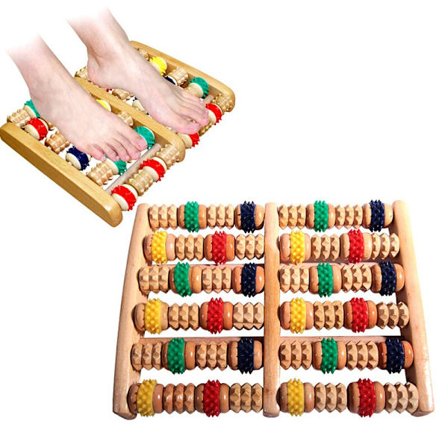 6 rader träfotmassagerrulle Heath Therapy Akupressur