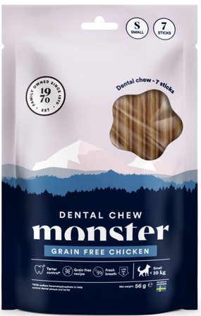 Monster Dog Dental Chew GF hammashoitoherkku kana, S, 7 kpl