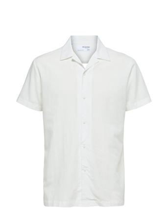 Slhreg-Air Shirt Ss Mix W White Selected Homme
