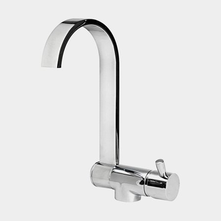 Etgrebsblander båd, med foldbar tud, forkromet messing