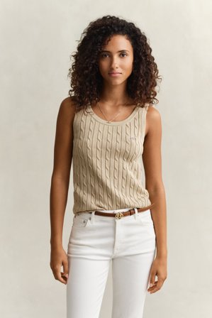 GANT Damen Zopfstrick Tanktop (M) Beige