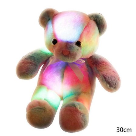 LED Teddybjørn Plyslegetøj - Lysende, glødende udstoppet dyr til børn og voksne, farverige lysende dukke gaver til fødselsdage og Valentinsdag