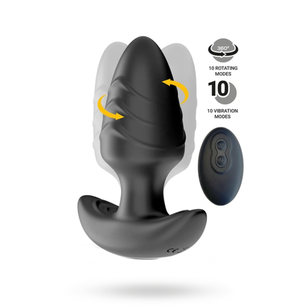 Frank Rotating & Vibrating Anal Plug With Remote - Vuxen.se - Buttplug, stora & små butt plugg