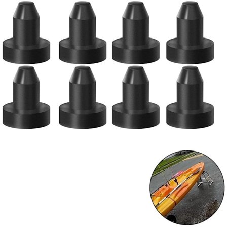 8-pak - Vandtætte kajak afløbspropper - Tryk-type afløbspropper - Sort - Kajak tilbehør