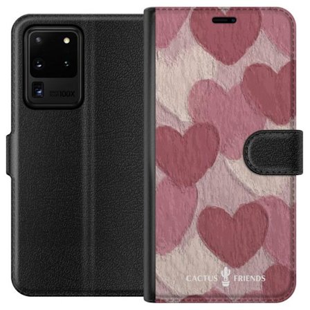 Yhteensopiva Lompakkokotelo Samsung Samsung Galaxy S20 Ultra Cactus and Friends - Blush Paper Hearts