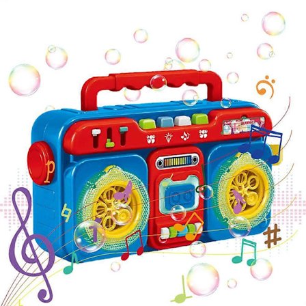 Radio Bubbelmaskin Elektrisk Automatisk Bubbelmaskin Sommar Utomhus Bubbelblåsare med Ljus och Musik Present till Barn