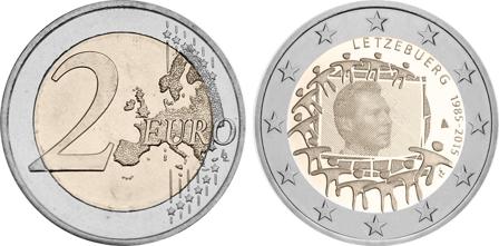 Luxembourg 2015 - 30-årsdagen for EU-flaget - 2 euro mønt
