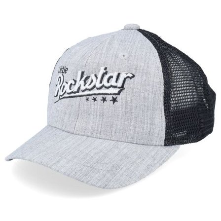 Kiddo Cap - Grå trucker Keps - Kids Toddler Little Rockstar Heather Grey/Black Trucker @ Hatstore