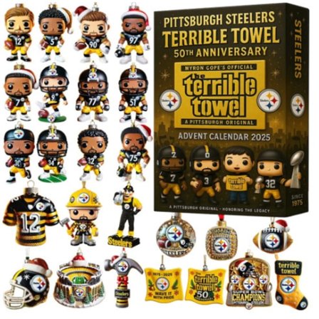 2025 Terrible Towel 50-års jubilæum Julekalender Juletræspynt Akrylvedhæng{KDO}