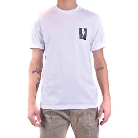 Neil Barrett T-shirt vit, Herr, Herr, Storlek: L
