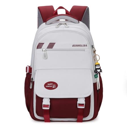 College-tyyliin sopiva tyttöjen koululaukku, korkealaatuinen ja suurikapasiteettinen keskikoulun ja yläasteen oppilaille Claret Spot goods