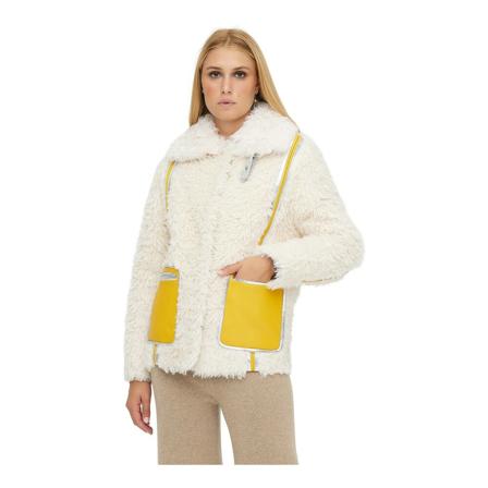 Federica Tosi, Jacket in lamb Beige, Dames, Maat:M,stof