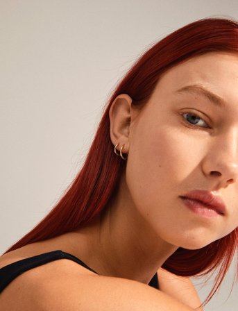 Pilgrim Leaf Recycled 2-In-1 Set Huggie Hoops - Gold - ONE SIZE