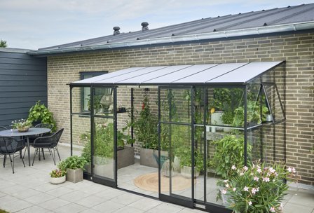 Halls Qube Lean-To 612 F09937 Växthus 7,1 m², svart, Växthus & orangerier
