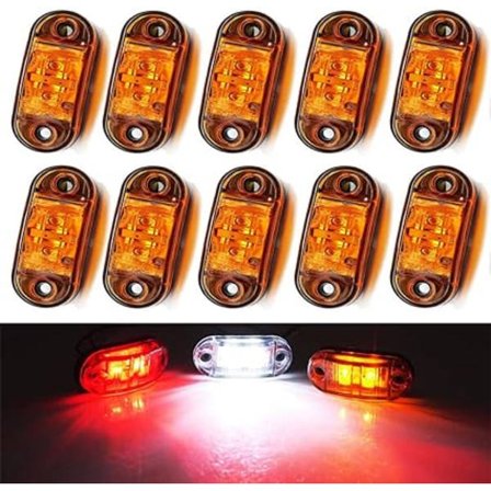 Sidomarkeringsljus, 10 st arbetsljus 12V vattentät bil extern lampa varning