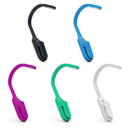 Mighty Bright Recharge 2 LED Clip On Boklampa Uppladdningsbar Med Micro USB-kabel Medföljer, Olika Färger