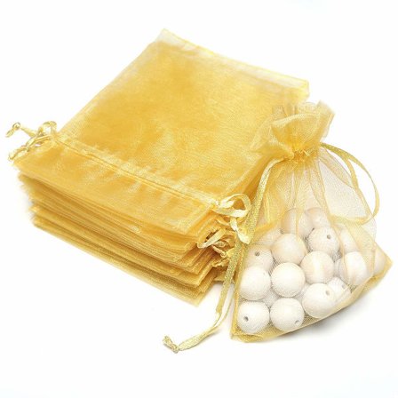 100 stk 3,9x6''(10x15cm) Organza Gaveposer, Snøretrekkposer Je