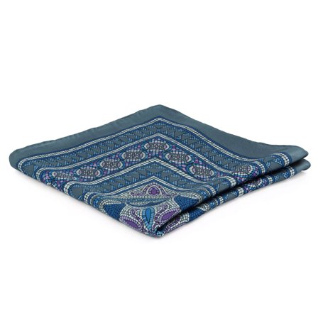 Lenço de Bolso Mosaico Cinza & Azul para homens - Lenços de bolso estampados