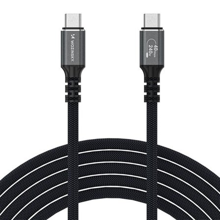 Wozinsky Thunderbolt 4 USB-C-kabel 240W 1,5m 4K - Svart